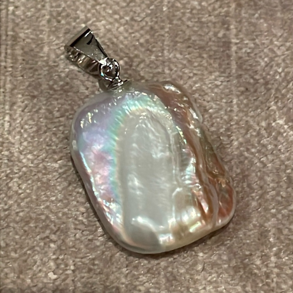 White Keshi Pearl Sterling Silver 925 Clasp
